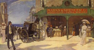 Een van de eerste open winkels in het begin van de 1900s, Een nieuw idee voor gemakkelijk winkelen? door English School